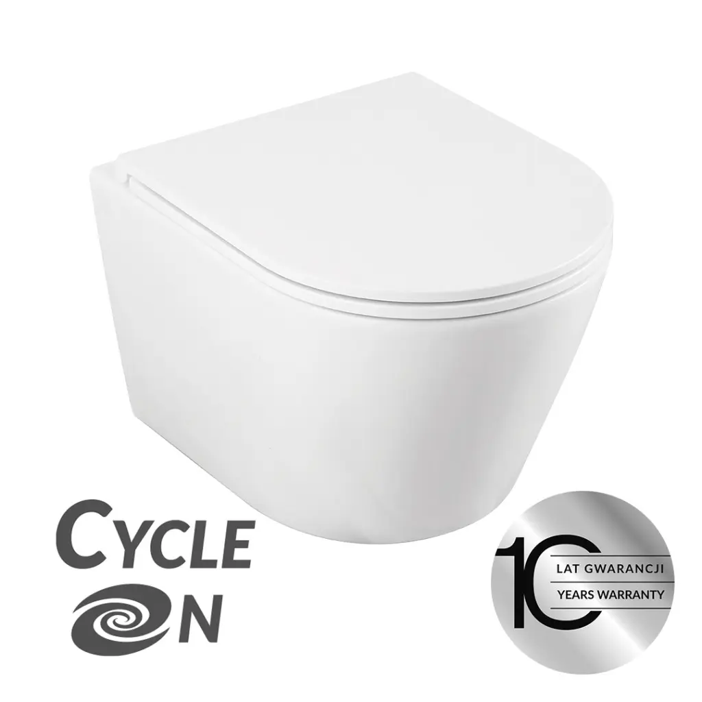 Laveo Závěsná WC mísa se SoftClose sedátkem Nida CycleOn - VMN_609S, bílá