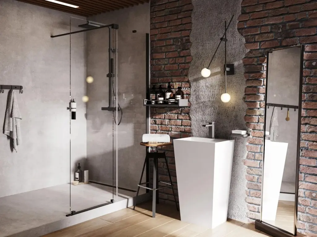 BESCO Walk-in sprchový kout VAYO BLACK Barva rámu Černá, Rozměr A 140, Rozměr C 200, Směr zavírání Univerzální Levé / Pravé, Výplň Čiré bezpečnostní sklo 8 mm BCVAYO140BC