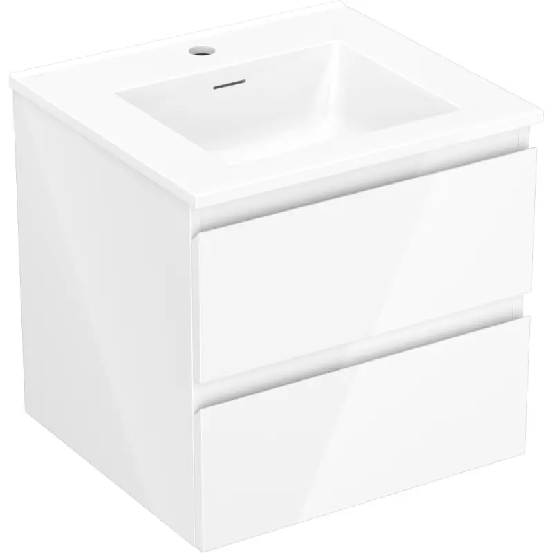 MEXEN/S Orio koupelnová skříňka 50 cm s umyvadlem Otis, 2 zásuvky, bílá lesk 91A10-05047-2-BFF00-W18M00