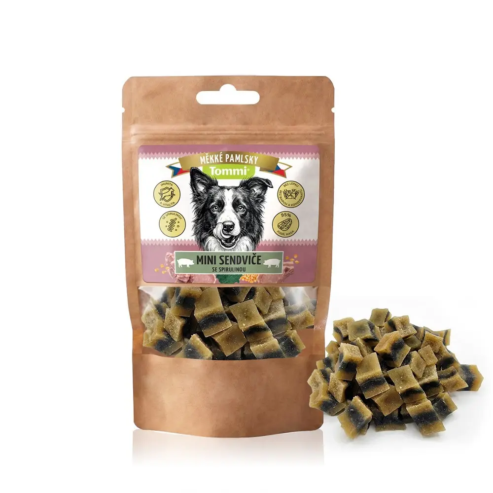 Tommi Mini sendviče se spirulinou pro psy, 100 g