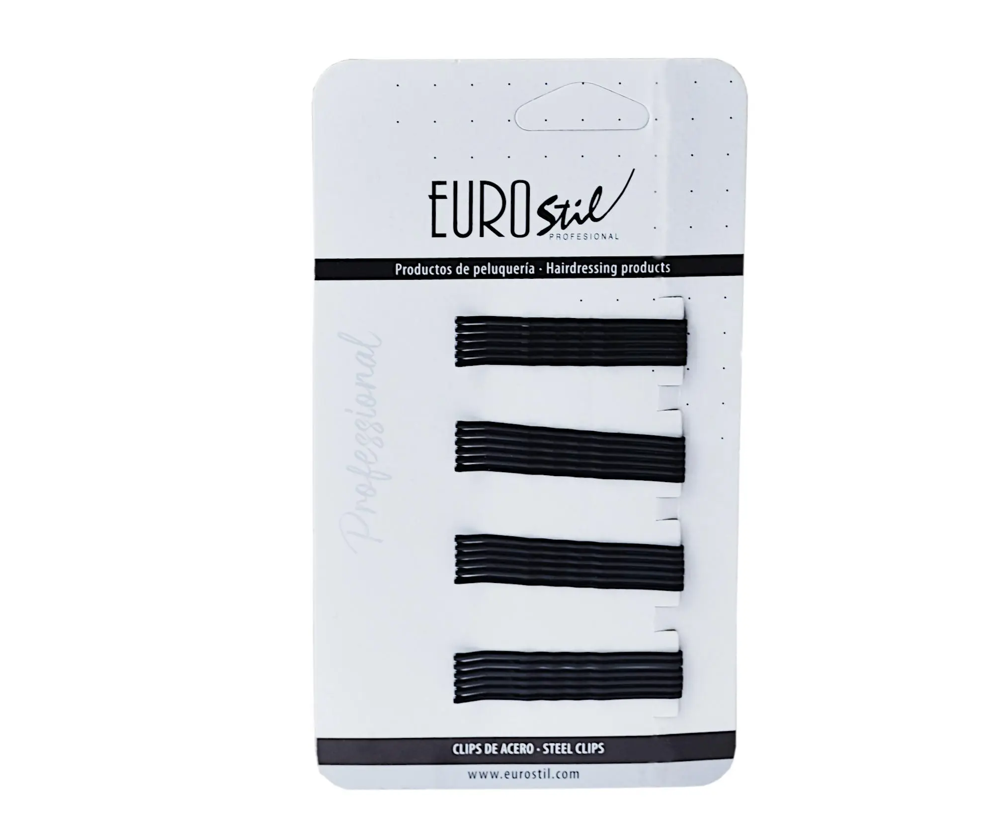 Vlnitá sponka Eurostil Professional - 5 cm, černá - 24 ks (01609/50)