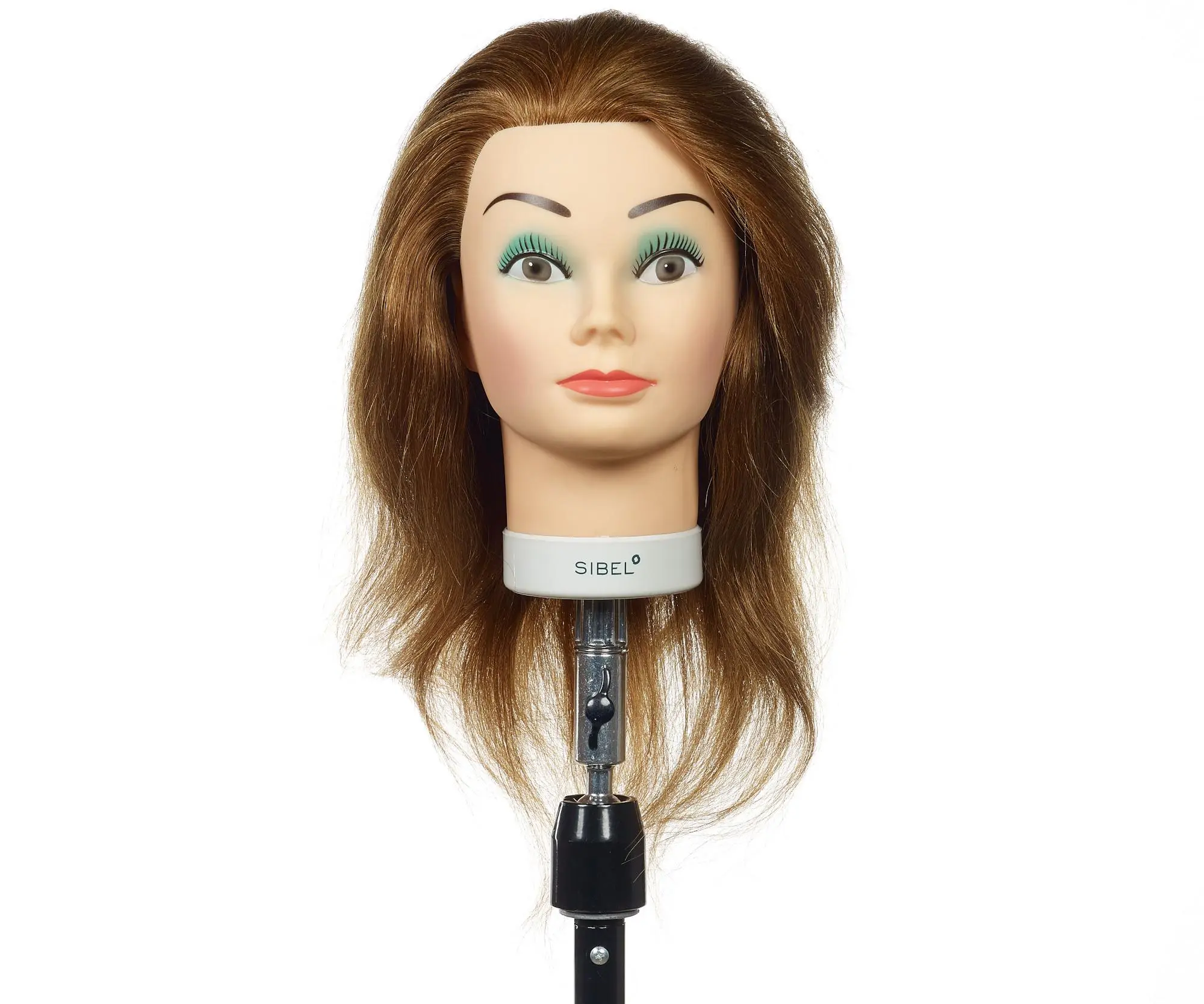 Cvičná hlava s přírodními vlasy Sibel Candy - blond, 15-35 cm (0030431) + dárek zdarma