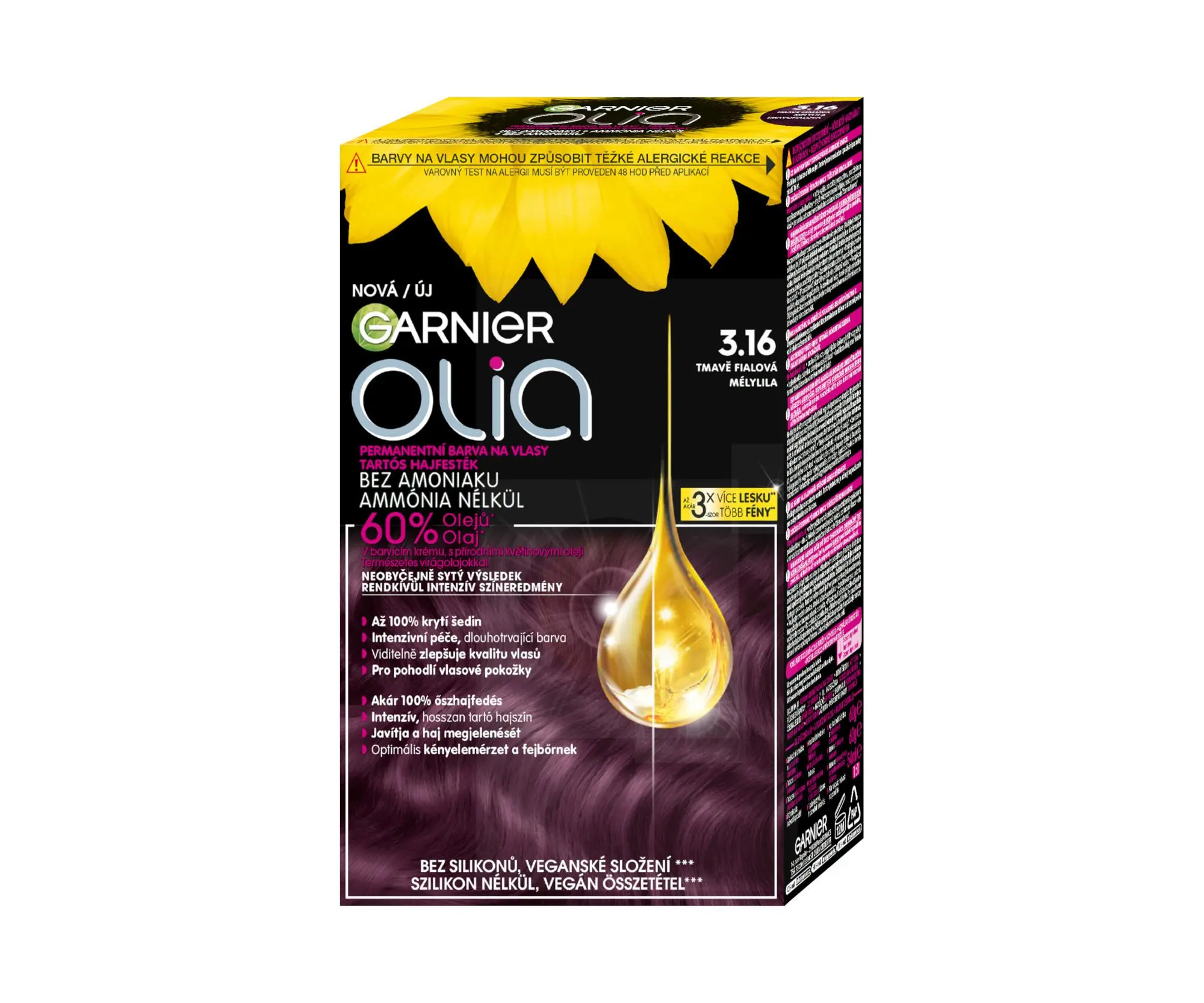 Garnier Olia Permanent Hair Color olejová permanentní barva na vlasy 3,16 Deep Violet 50 g