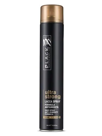 Black professional ULTRA strong Hair spray - lak na vlasy s ultra silným tužením 500ml