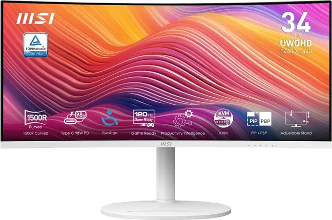 MSI Modern/MD342CQPW/34"/VA/wQHD/120Hz/1ms/Bílá/3R