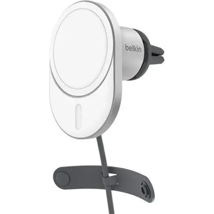Belkin BOOST CHARGE (Qi2) MagSafe držák do auta, 15W, šedý (bez adaptéru)