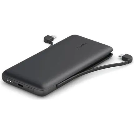 Belkin USB-C Powerbanka 10000mAh, s integrovanými kabely,černá