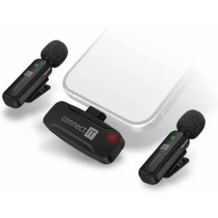 CONNECT IT Lavalier bezdrátový mikrofon s USB-C (set) černý