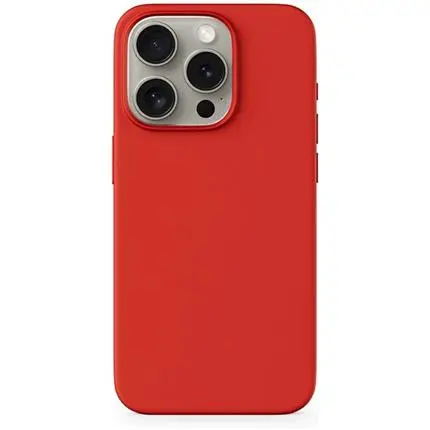 Epico Mag+ Silicone Case iPhone 15 Pro kompatibilní s MagSafe tmavě červený