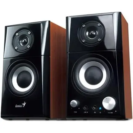 Genius SP-HF 500A Ver. II dřevěné reproduktory 2.0 hnědé/černé