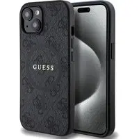 Guess PU Leather 4G Colored Ring MagSafe kryt iPhone 15 černý