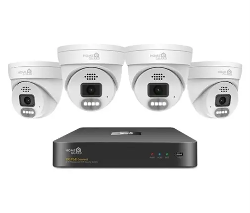 iGET HOMEGUARD HGNVK84804 - kamerový PoE set 2K NVR 8CH + 4x venkovní kamera se zvukem