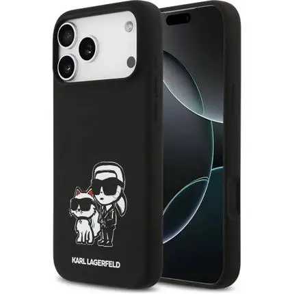 Karl Lagerfeld Liquid Silicone K&CH Sketch MagSafe kryt iPhone 17 Pro Max černý