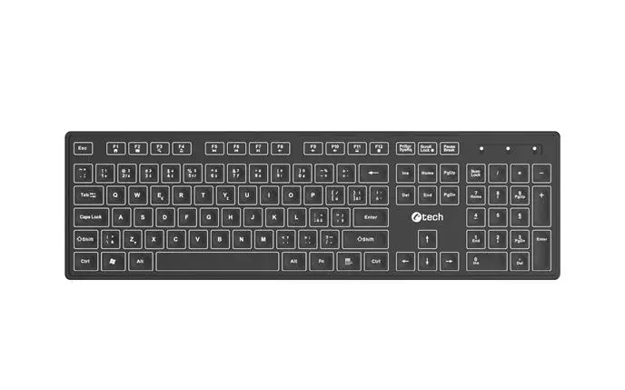 Klávesnice C-TECH KB-201-BL, nízkoprofilová, KB-201-BL