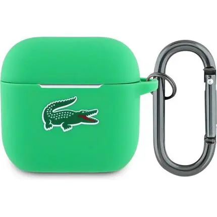 Lacoste Liquid Silicone Croc Logo pouzdro AirPods 4 zelené