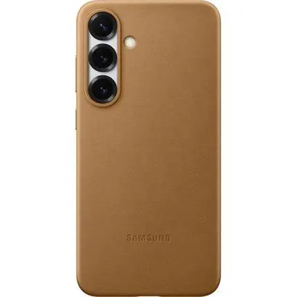 Samsung Kindsuit Case kryt z veganské kůže Galaxy S25 zlatý