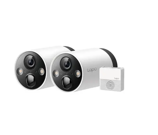 tp-link Tapo C420S2, Smart Wire-Free Security Camera, 2 Camera SystemSPEC: 2× Tapo C420, 1× Tapo H200, 2K+(2560x1440),