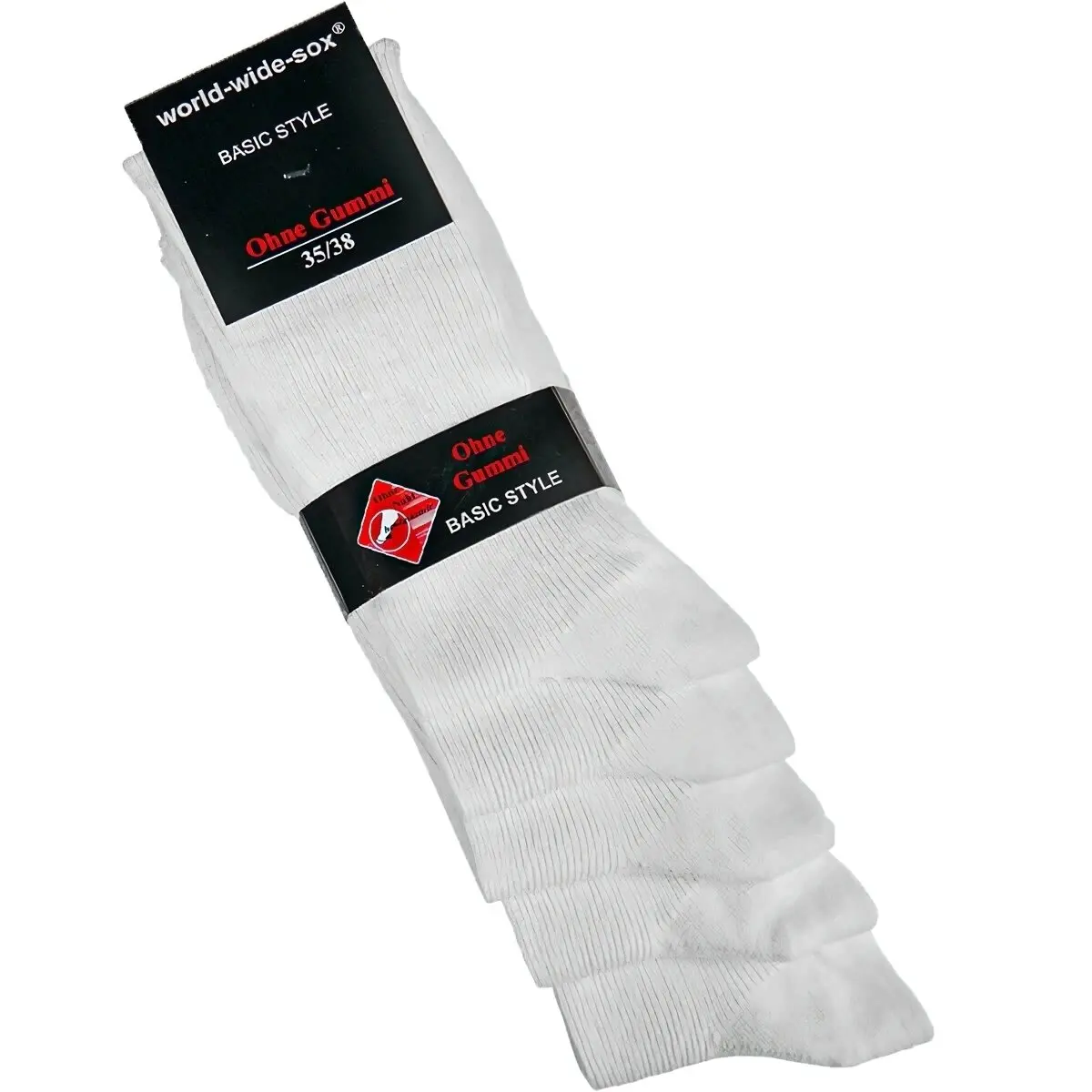 RS Ponožky zdravotní 12711, bílé, vysoké, bez gumiček, unisex, vel. 35-38