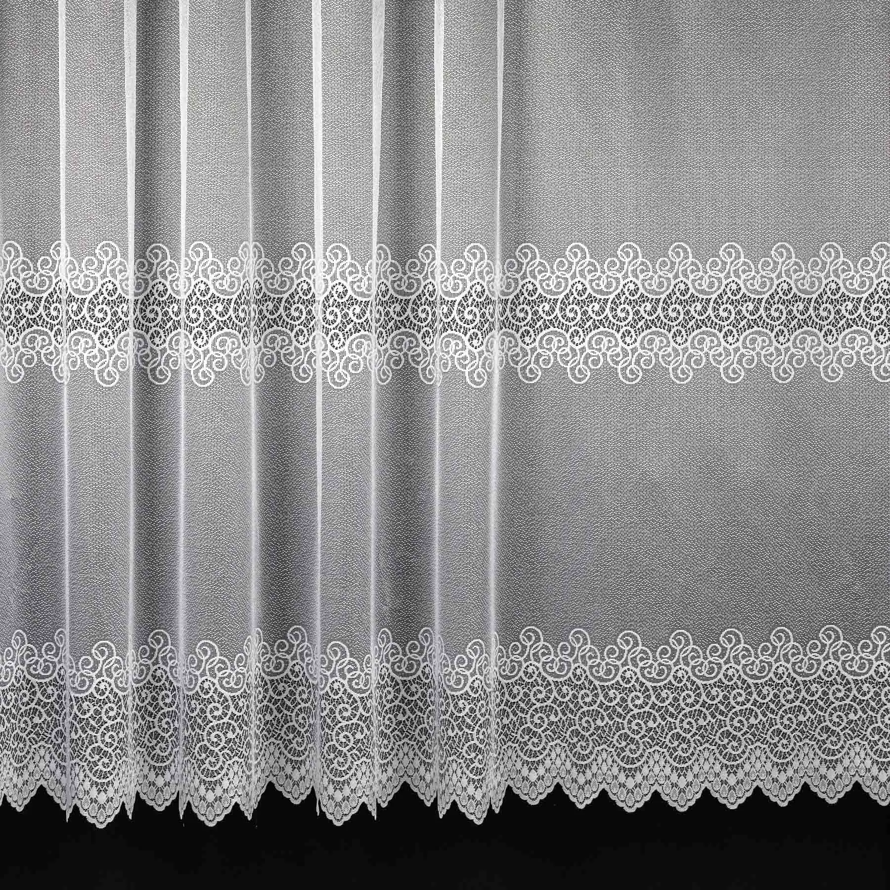 Berk Žakárová záclona LUJZA 2016, ornamenty, s bordurou, bílá, výška