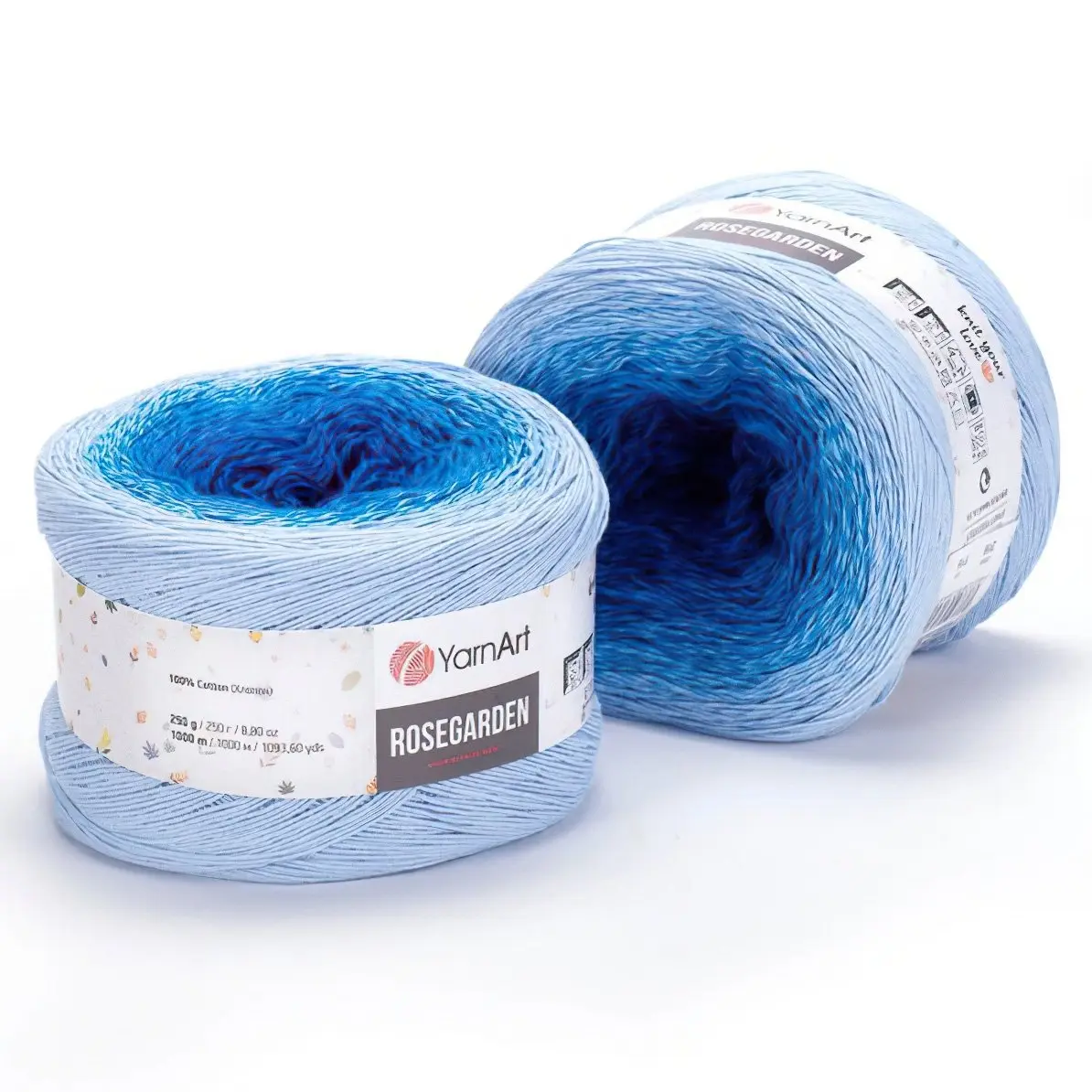 Pletací příze YarnArt ROSEGARDEN 316 modrá, melírovaná (duhová), efektní, 250g/1000m
