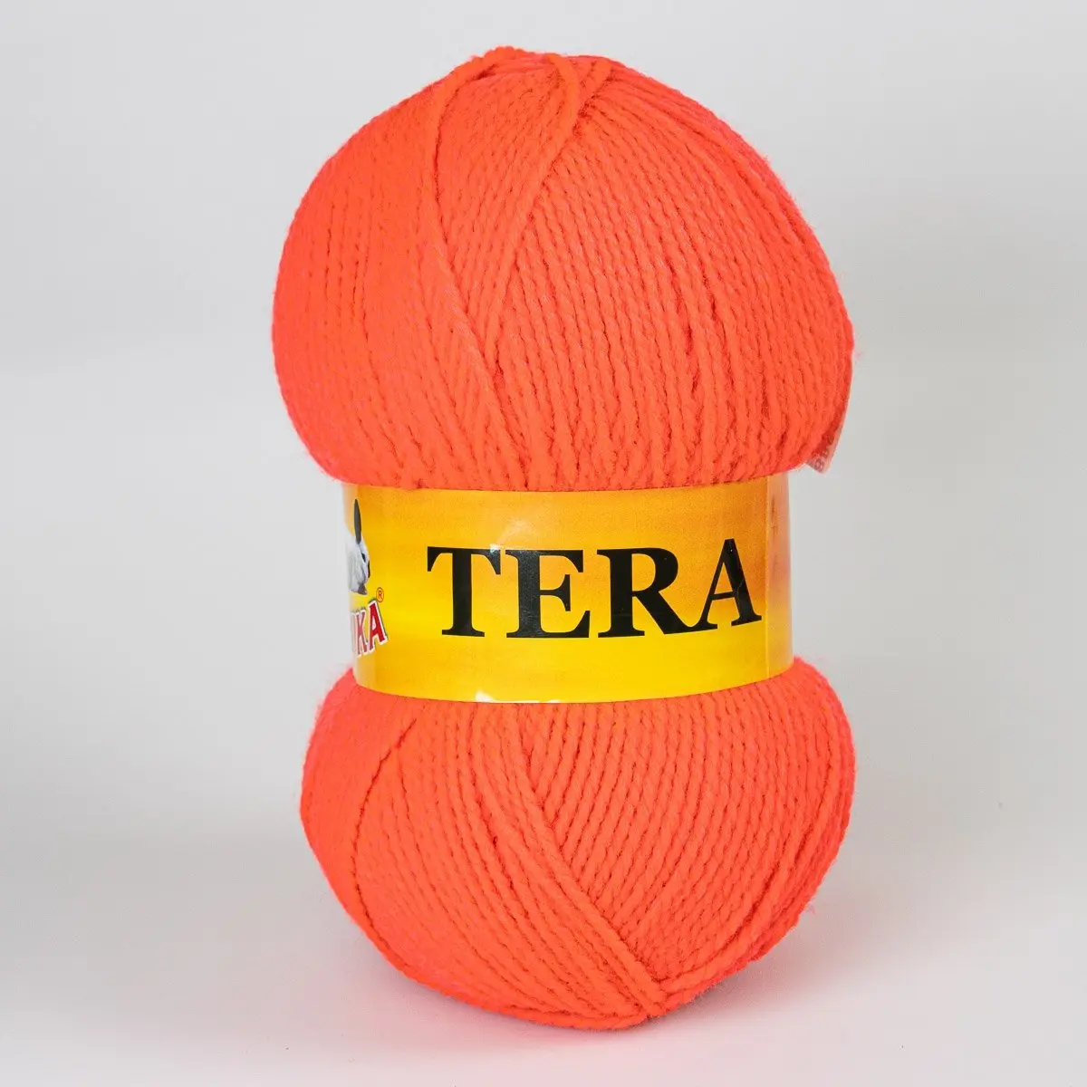 Pletací příze Vlnika TERA 032 reflexní oranžová / lososová, klasická, 100g/310m