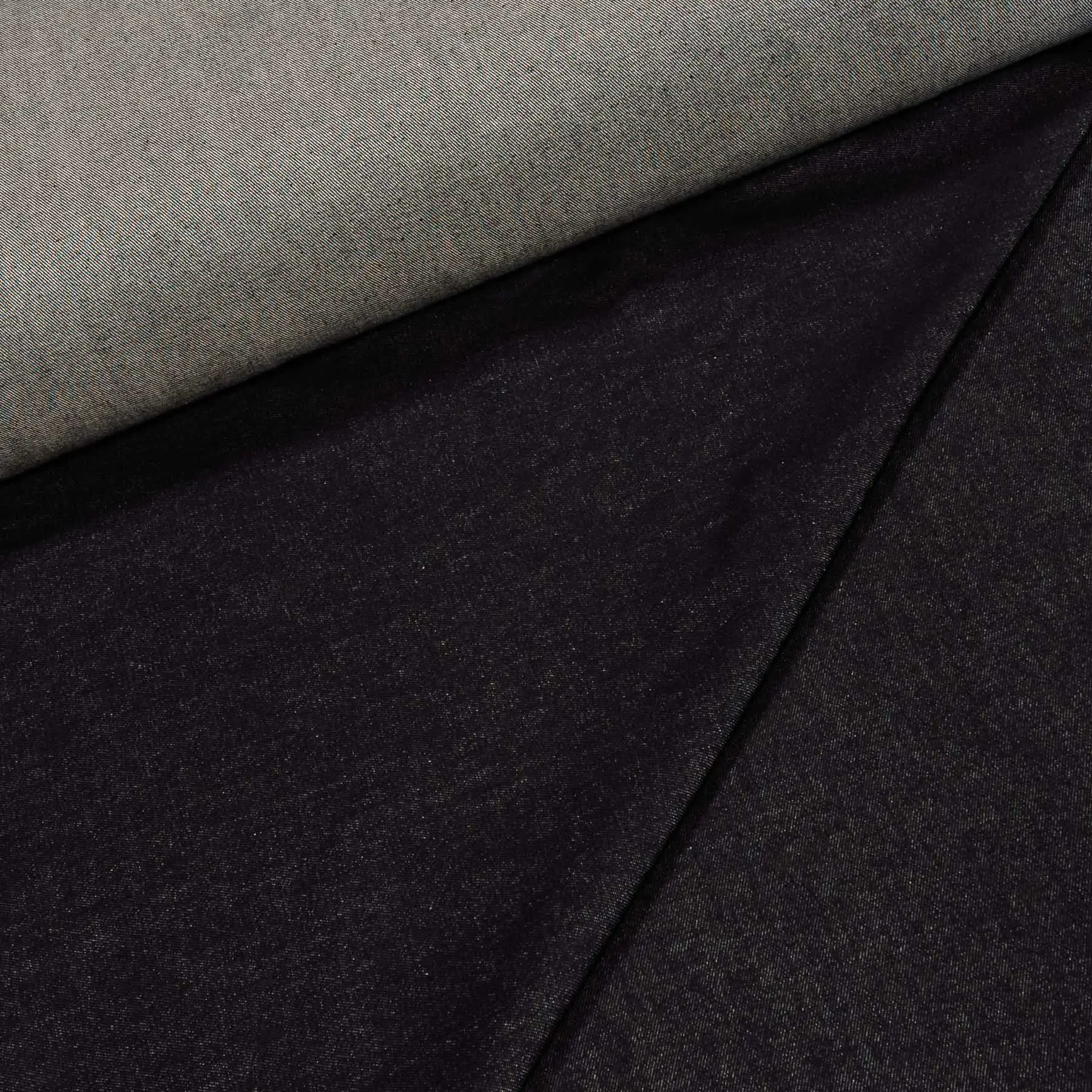 Bavlněná riflovina (denim, džínovina) černá č.8, klasická, š.160cm, 420 g/m2, 100% bavlna (látka v metráži)