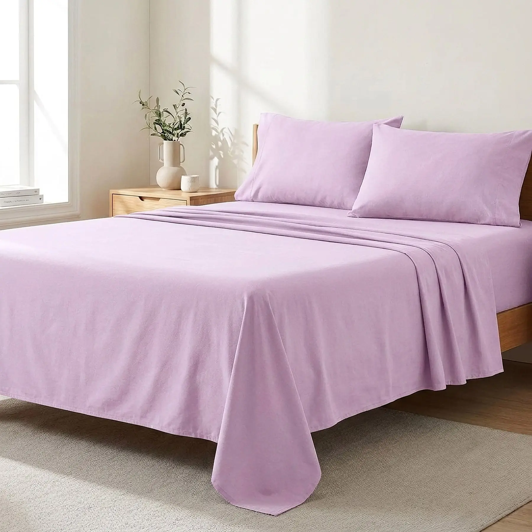 Bellatex bavlněné plátěné prostěradlo plachta 150x230cm, fialové