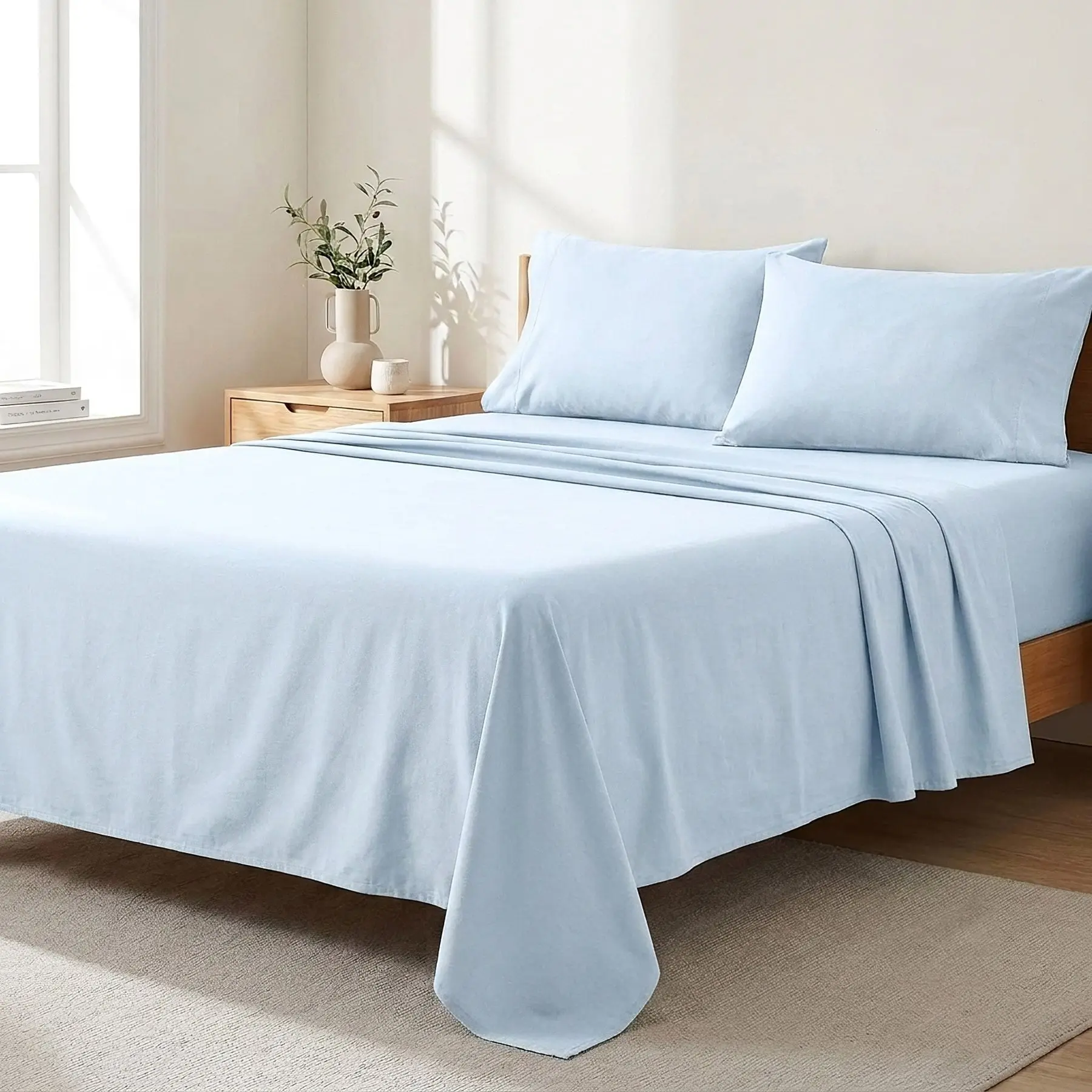 Bellatex bavlněné plátěné prostěradlo plachta 150x230cm, světle modré