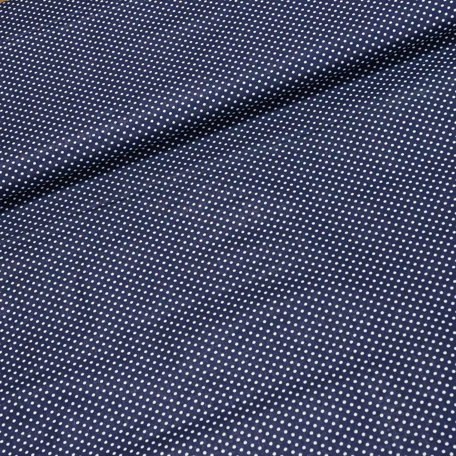 Bavlněné plátno 103000/7676 BLUE, bílý puntík na tmavě modré, š.140cm (látka v metráži)