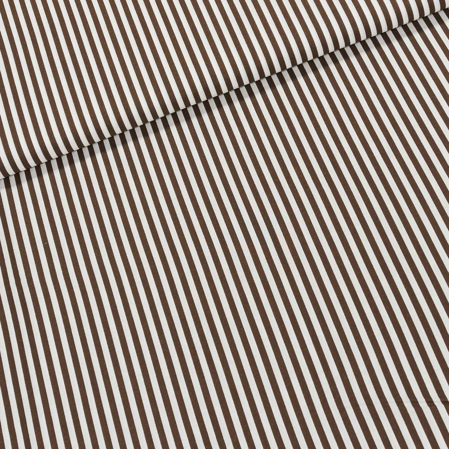 Bavlněné plátno Jolana JO003/26 hnědý a bílý proužek 5mm, š.150cm (látka v metráži)