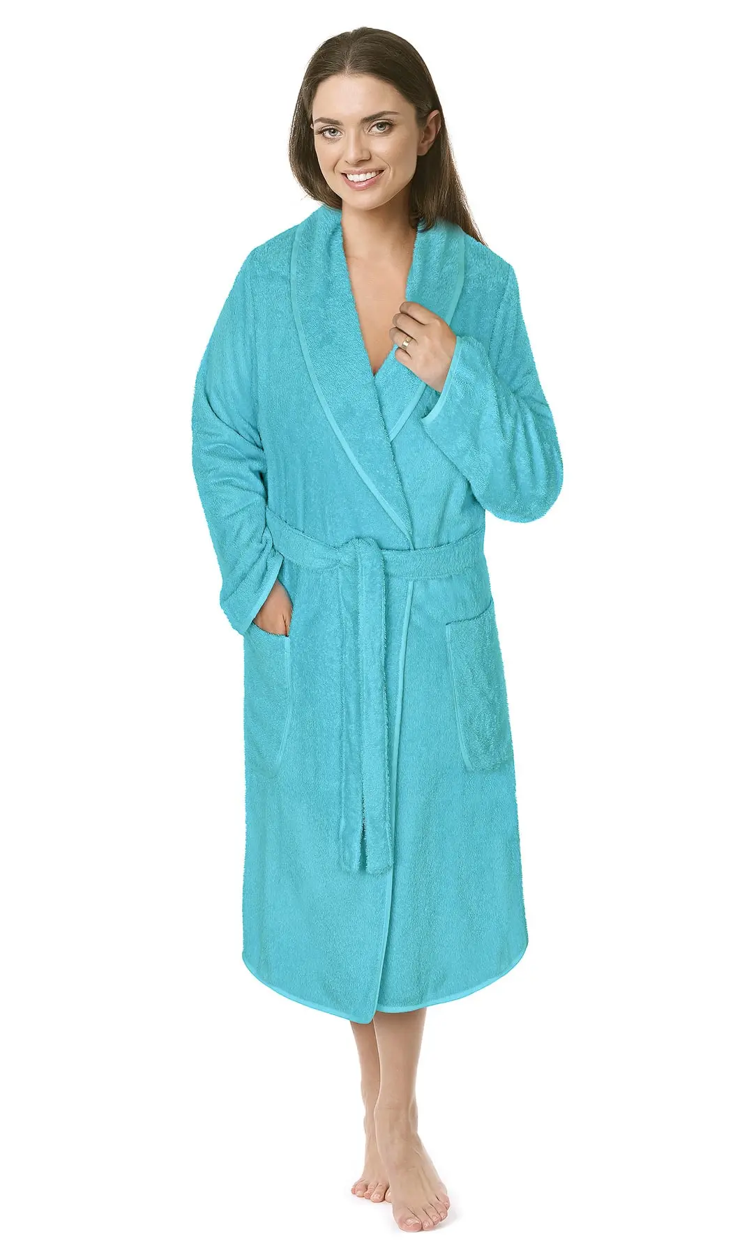 Bellatex Župan FROTÉ 4836/027 tyrkysový, bavlněné froté, 330 g/m², dámský, velikost