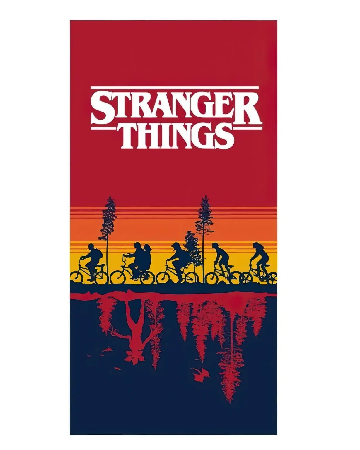 Jerry Fabrics dětská plážová osuška STRANGER THINGS, červeno-modrá, froté, 70x140cm