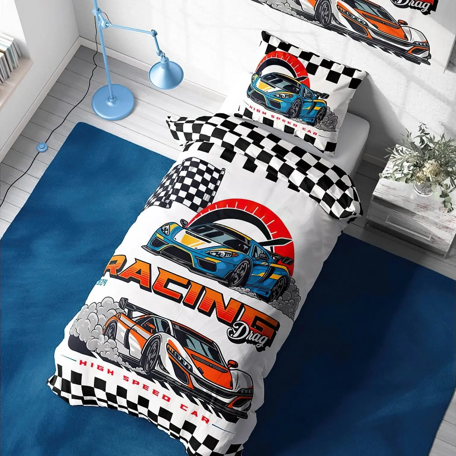 TipTrade s.r.o. Dětské povlečení Auta Racing Drag