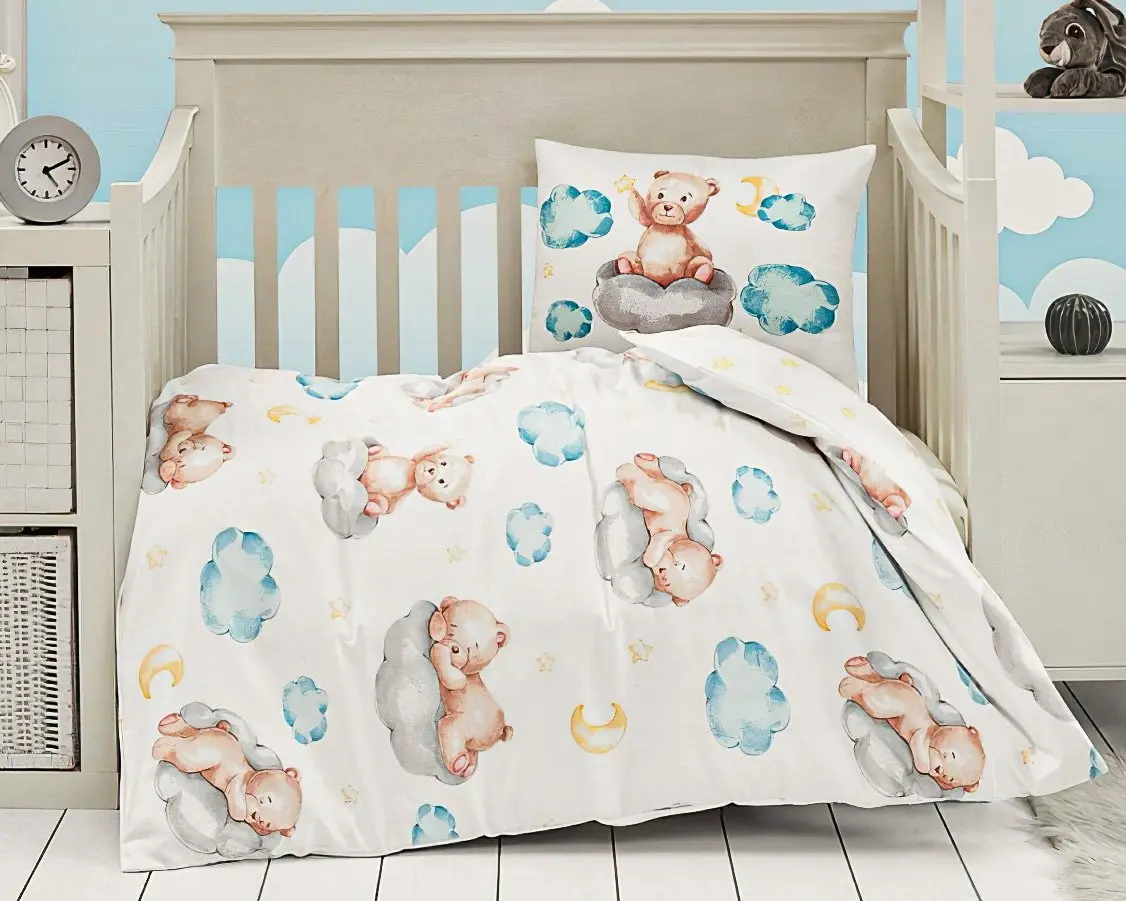 Matějovský povlečení BABY BEARS, medvídek na obláčku, bavlna hladká,
