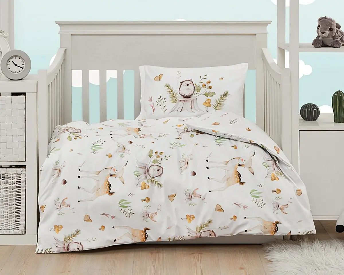 Dětské povlečení SWEET DREAMS, lesní zvířátka na bílé, bavlna hladká,