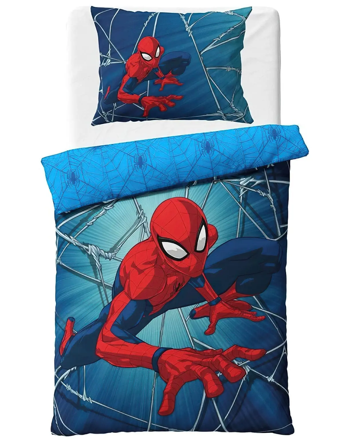 Carbotex povlečení SPIDERMAN VRACÍ ÚDER, modré, bavlna hladká, 140x200cm + 70x90cm