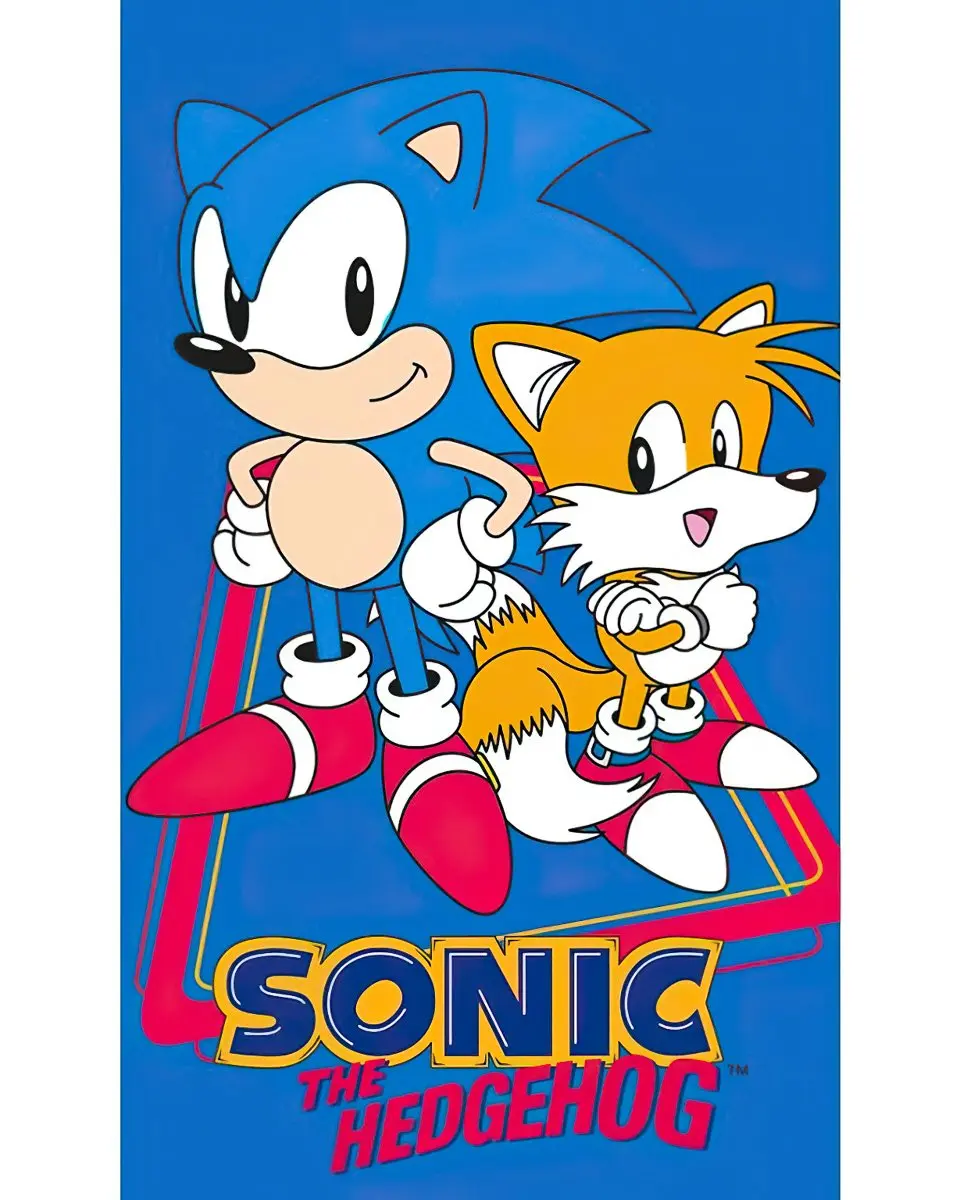 Carbotex dětský froté ručník JEŽEK SONIC A TAILS, modrý 30x50cm