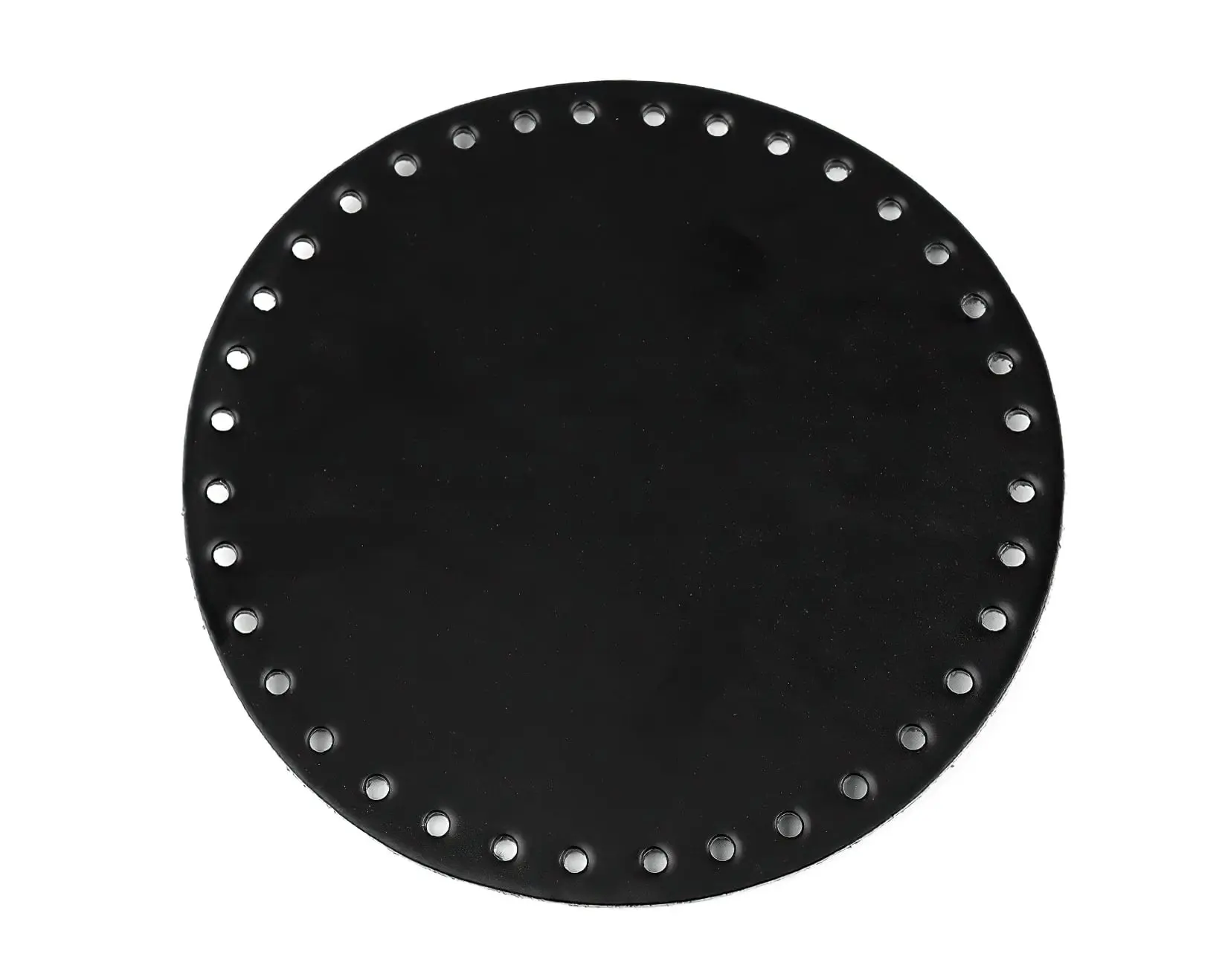Dno na kabelku / tašku, eko kůže, 790367/NERO/4 jednobarevná černá, průměr 16cm, otvor Ø3 mm