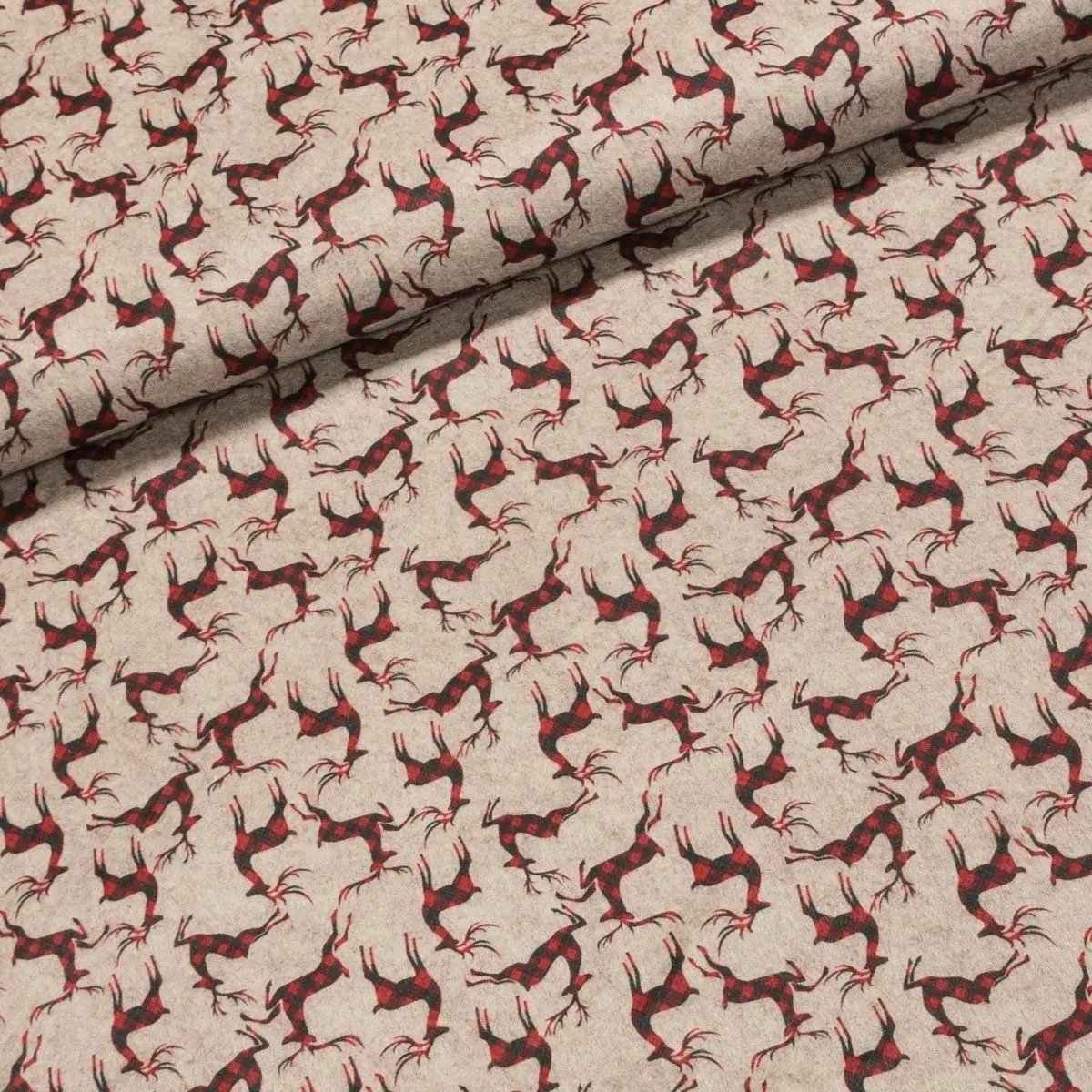 Filc / plsť š. 90cm, jelen, červená (látka v metráži)