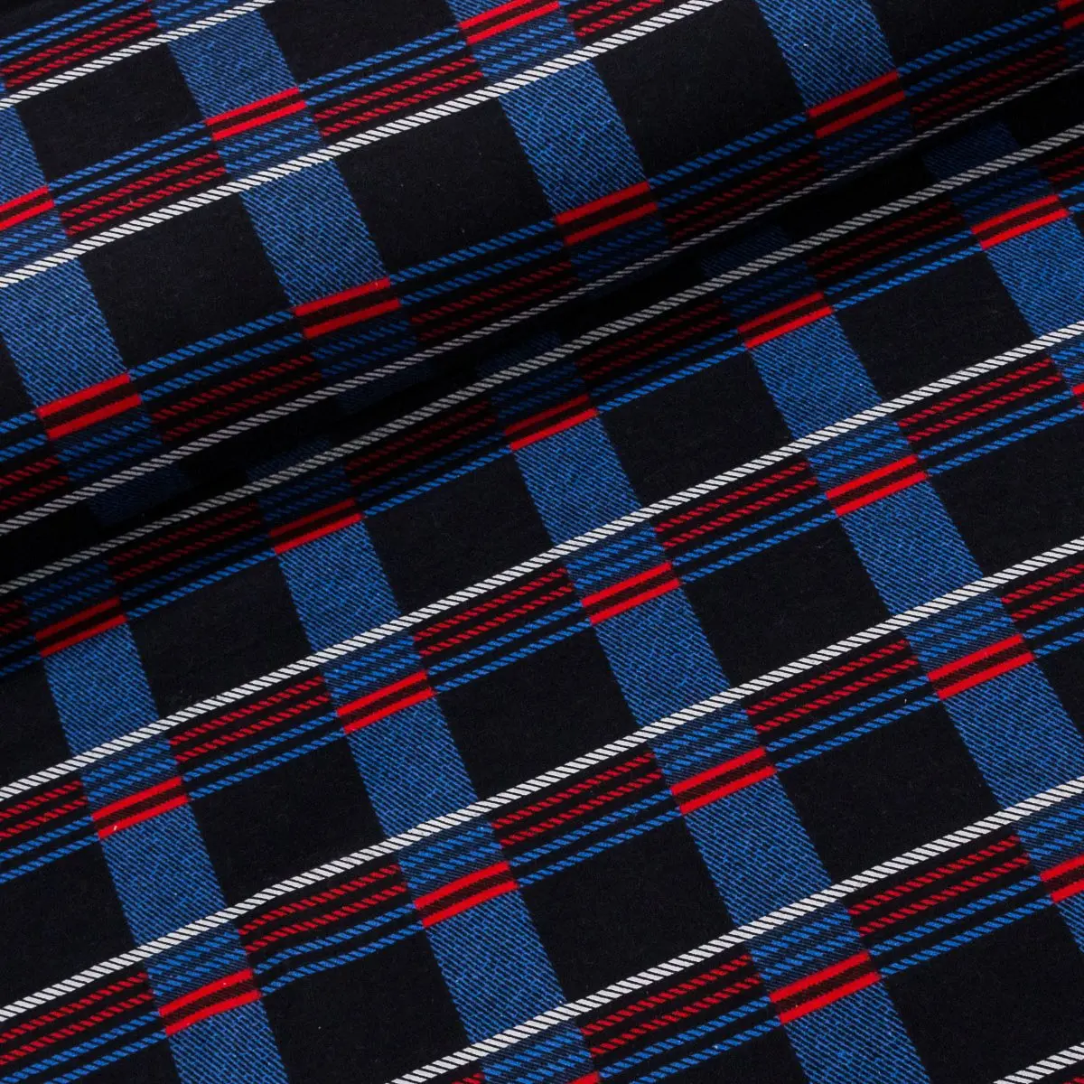 Flanel bavlněný A-3 modro-červené káro, š.150cm (látka v metráži)
