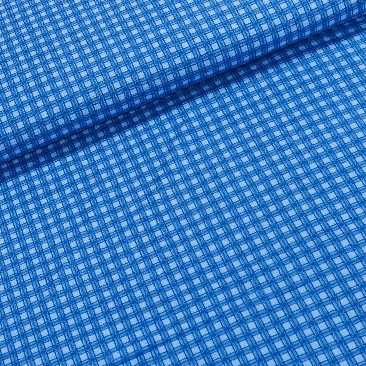 Flanel bavlněný ELMOSA, modré malé káro, š.140cm (látka v metráži)
