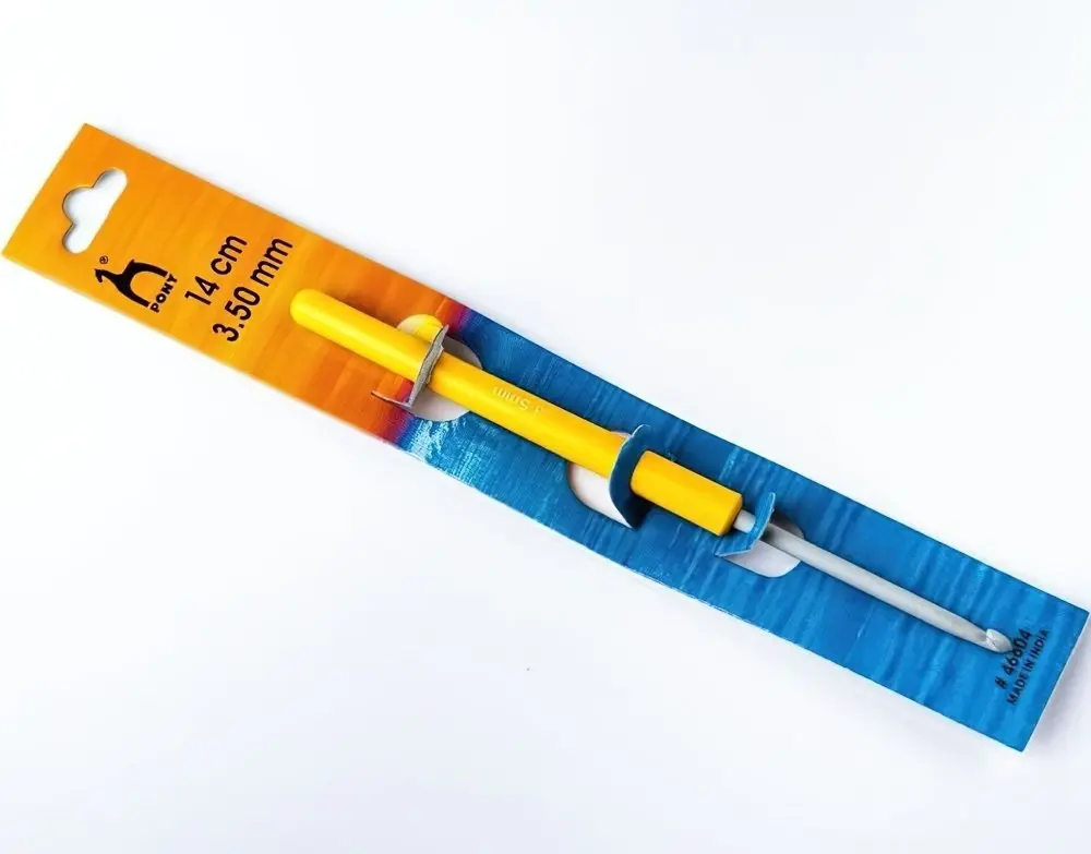 PONY Háček na háčkování PONY, hliník / teflon s plastovou ručkou 46604, velikost 3,5mm, délka 14cm