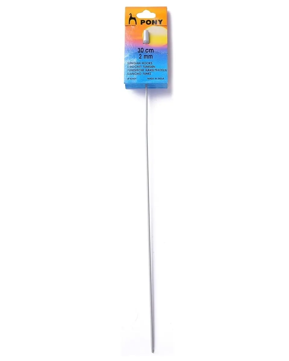 PONY Háček na háčkování PONY, tuniský hliníkový 43601, velikost 2mm, délka 30cm
