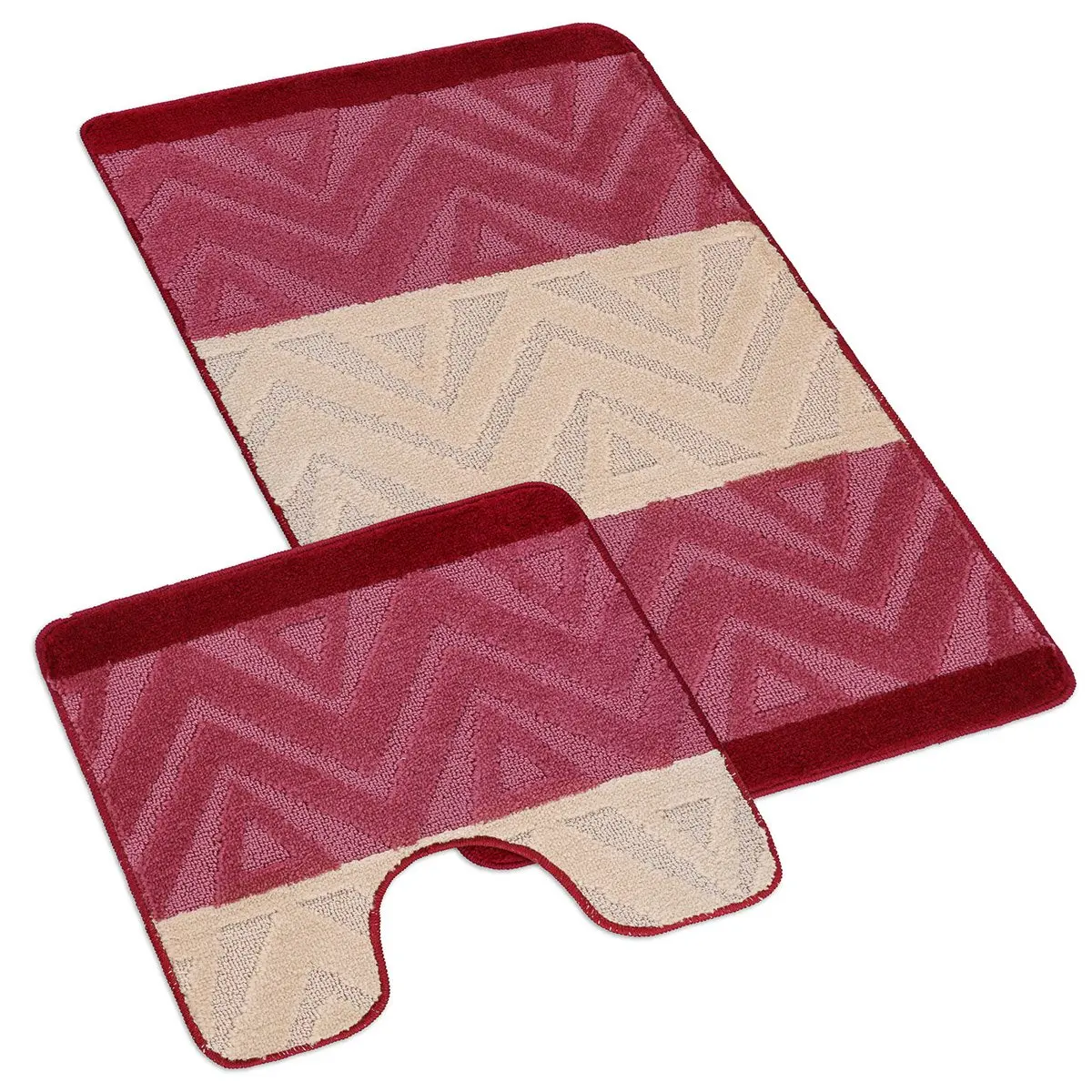 Bellatex Koupelnová předložka BANY, CHEVRON BURGUNDY, vínová 60x100cm