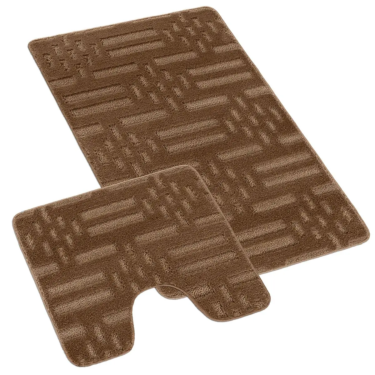 Bellatex Koupelnová předložka BANY, UNI ČÁRKY HNĚDÉ 60x50cm na WC
