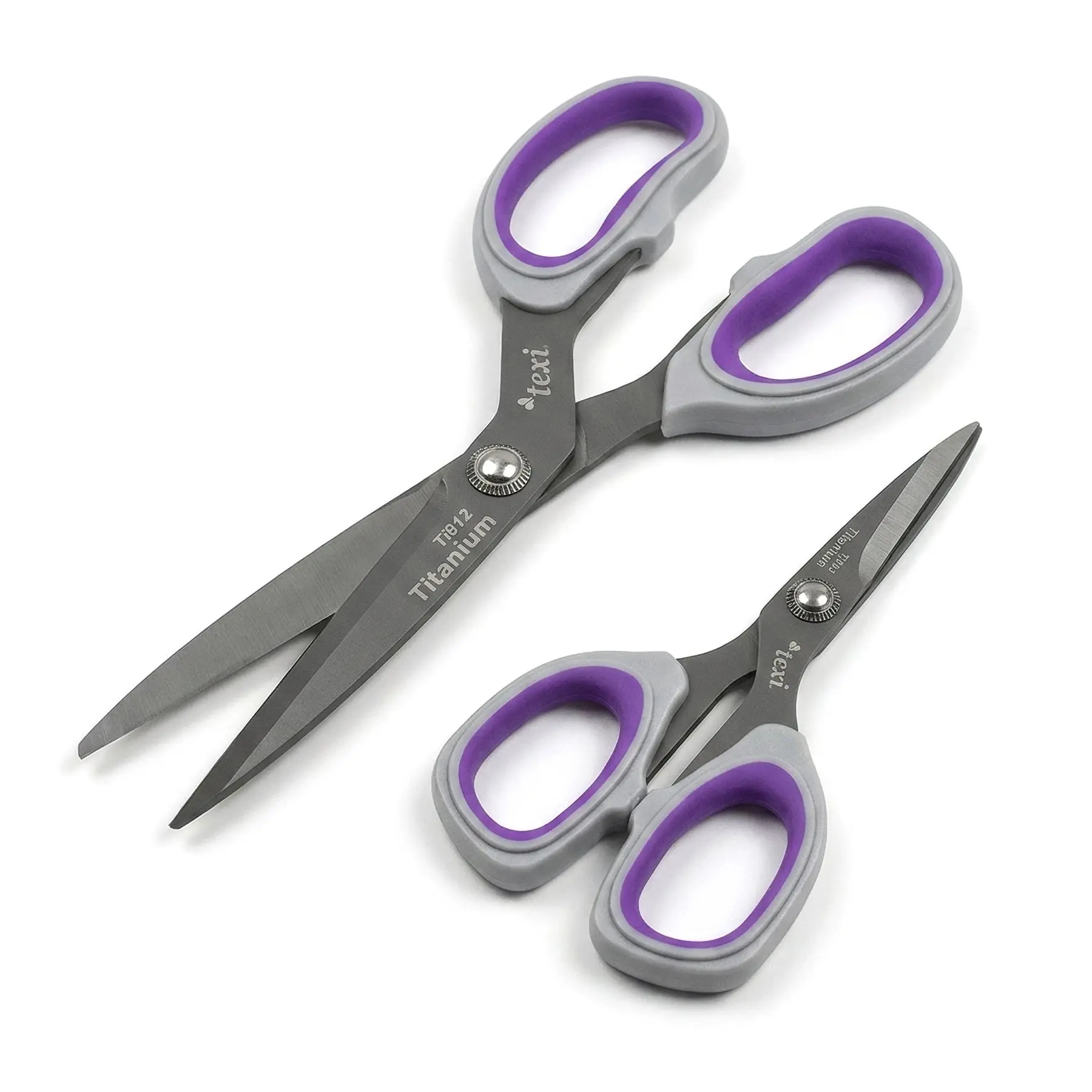 Krejčovské nůžky TEXI TITANIUM TiDUO850 2ks, s ergonomickou rukojetí, délka ostří 9cm, celková délka 21 cm + délka ostří 6,7cm, celková délka 13cm