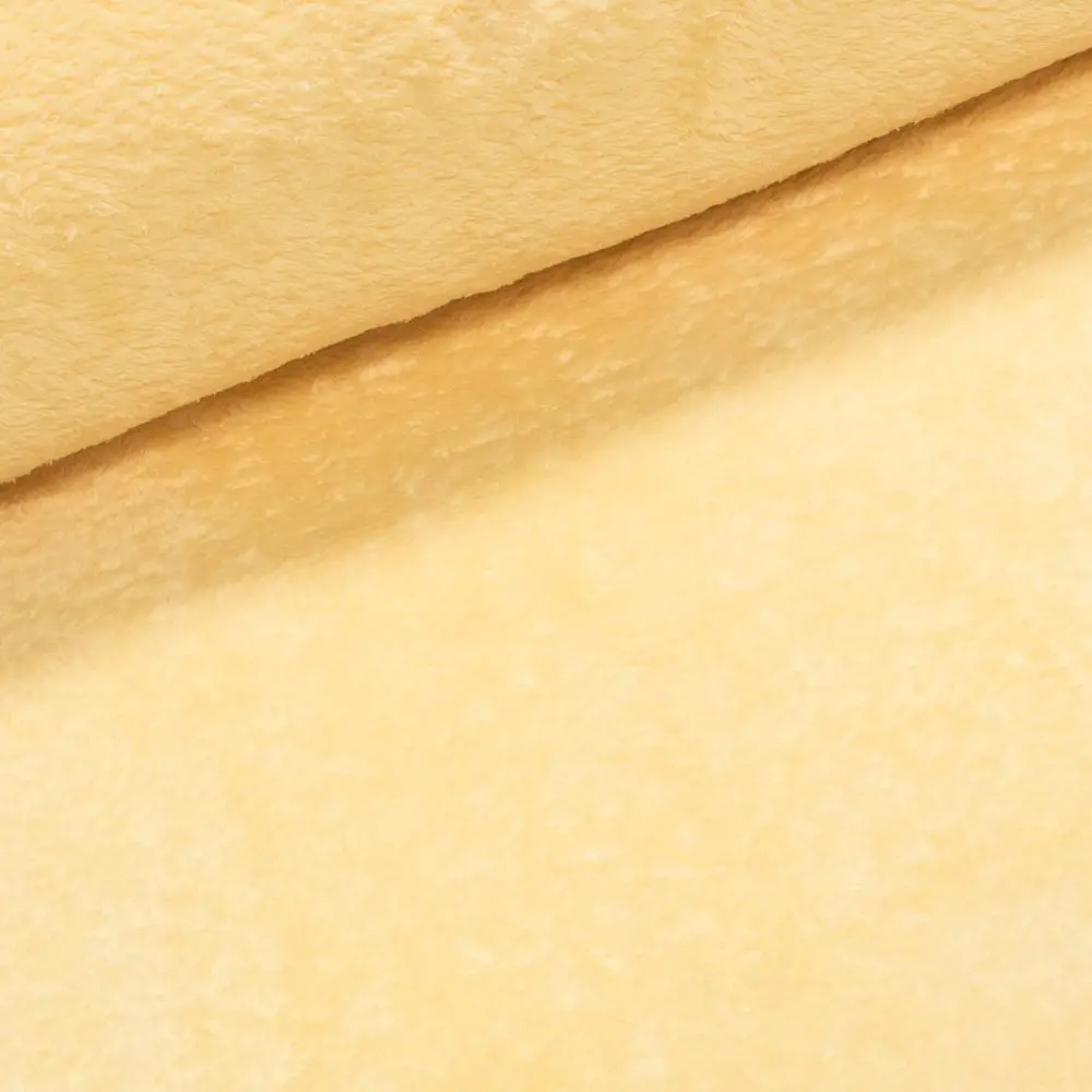 Mikroplyš / coral fleece 321 jednobarevná světle žlutá, š.160cm (látka v metráži)