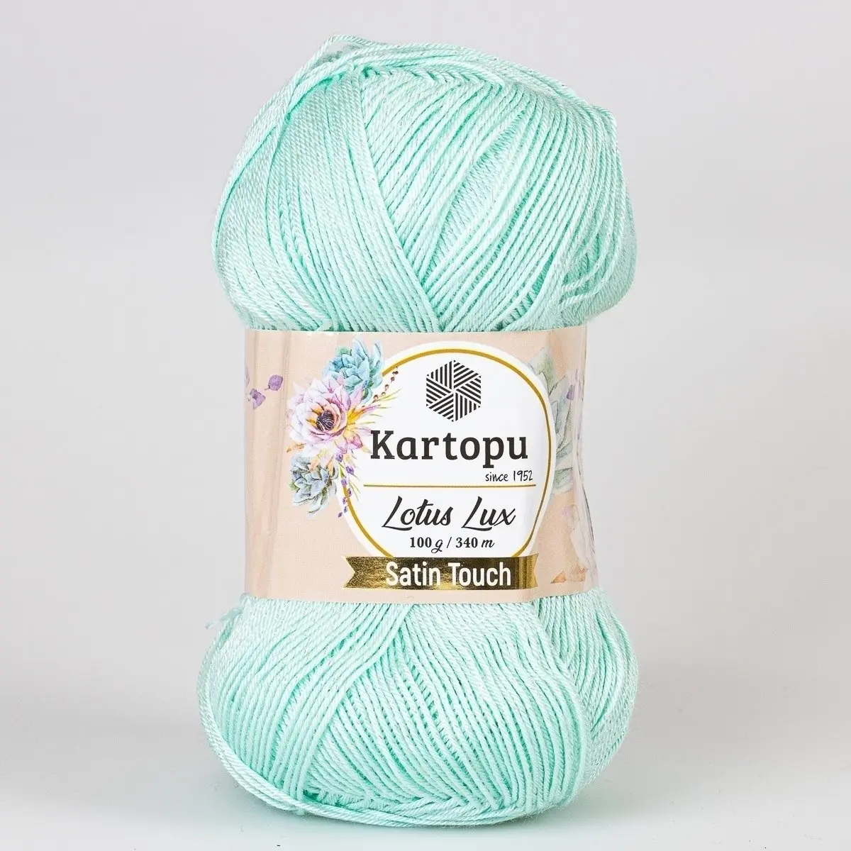 Pletací / háčkovací příze Kartopu LOTUS LUX K507 zelenkavá s lurexem, efektní 100g/340m