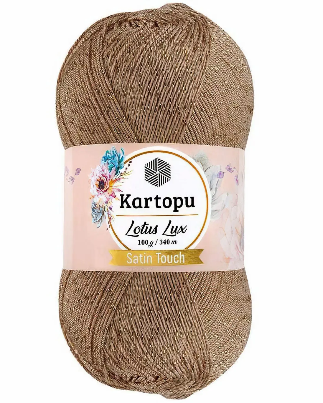 Pletací / háčkovací příze Kartopu LOTUS LUX K837 béžová s lurexem, efektní 100g/340m