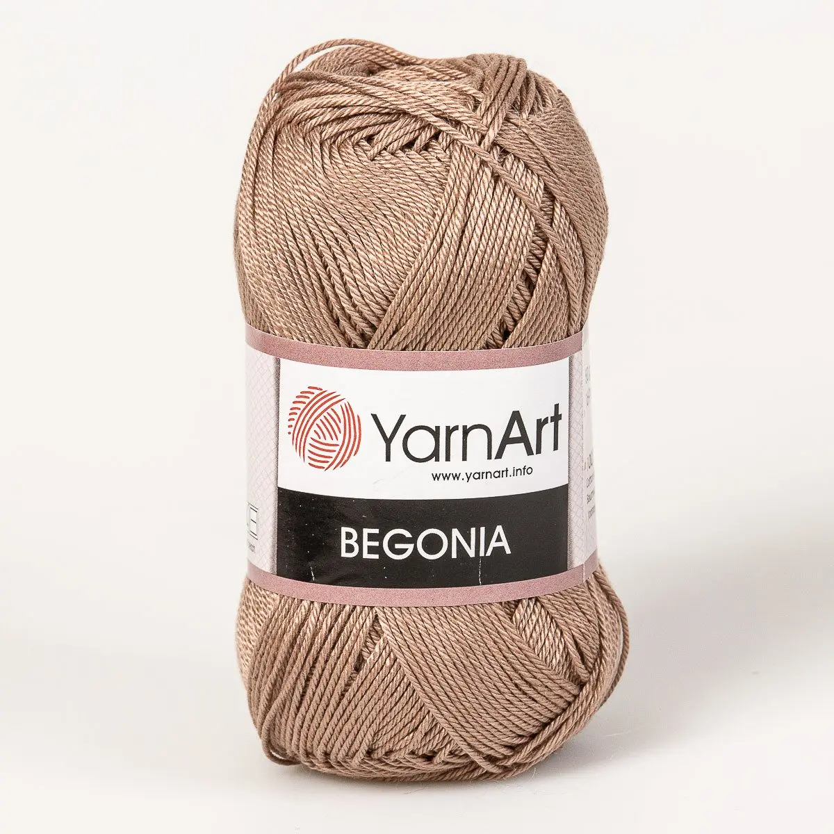 YarnArt Pletací / háčkovací příze YarnArt BEGONIA 0015 světle hnědá, jednobarevná, mercerovaná, 50g/169m